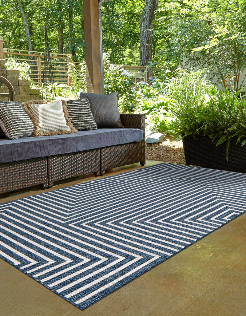 Urban Terrace Collection Area Rug - Astoria (Blue) Rectangle Blue lifestyle 3
