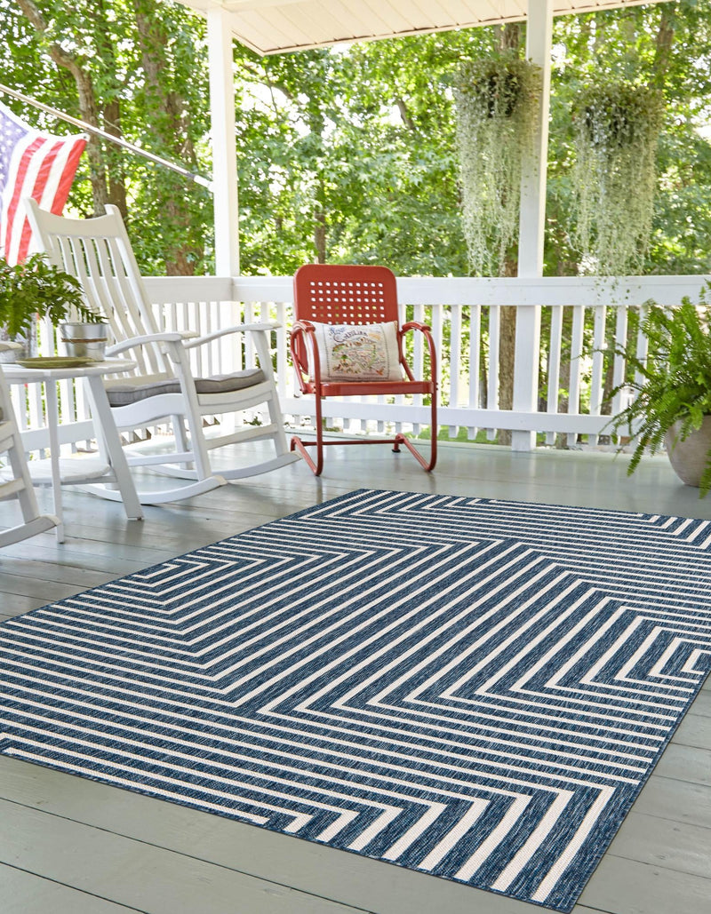 Urban Terrace Collection Area Rug - Astoria (Blue) Rectangle Blue lifestyle 5