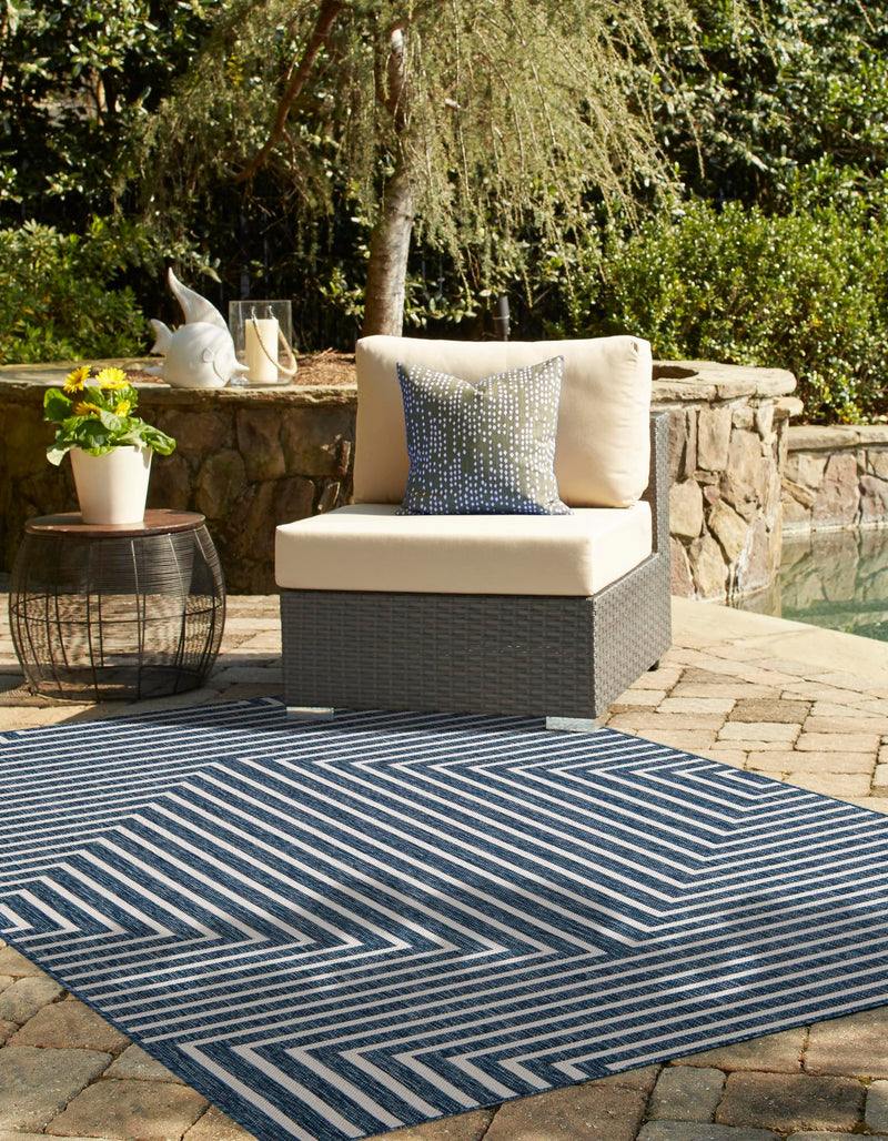 Urban Terrace Collection Area Rug - Astoria (Blue) Rectangle Blue lifestyle 7