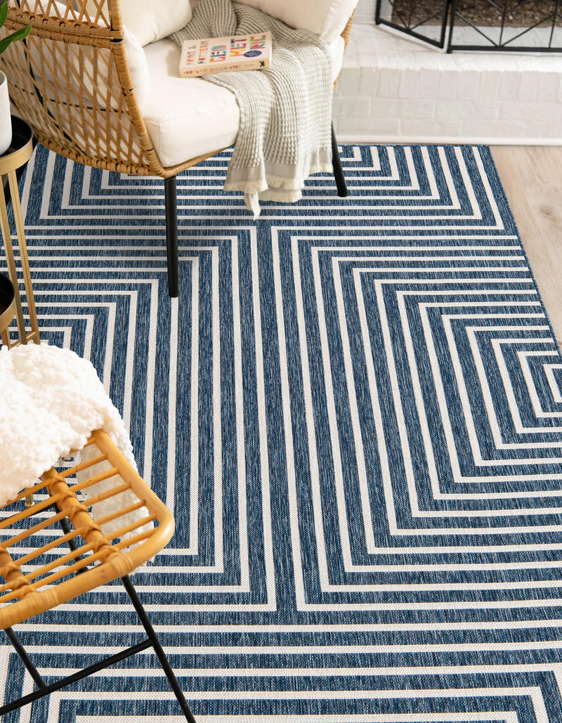 Urban Terrace Collection Area Rug - Astoria (Blue) Rectangle Blue lifestyle 8