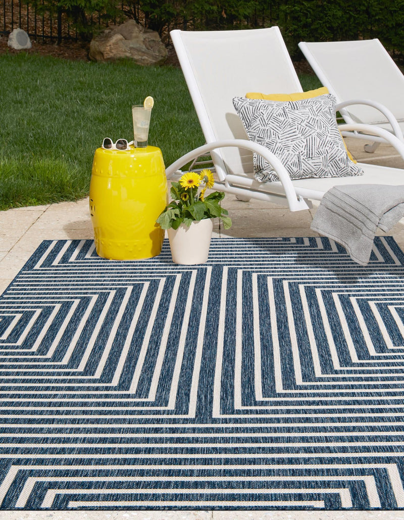 Urban Terrace Collection Area Rug - Astoria (Blue) Rectangle Blue lifestyle 10