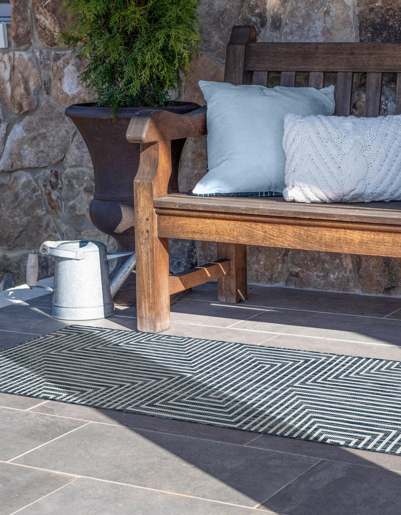 Urban Terrace Collection Area Rug - Astoria (Blue) Runner Blue lifestyle 3