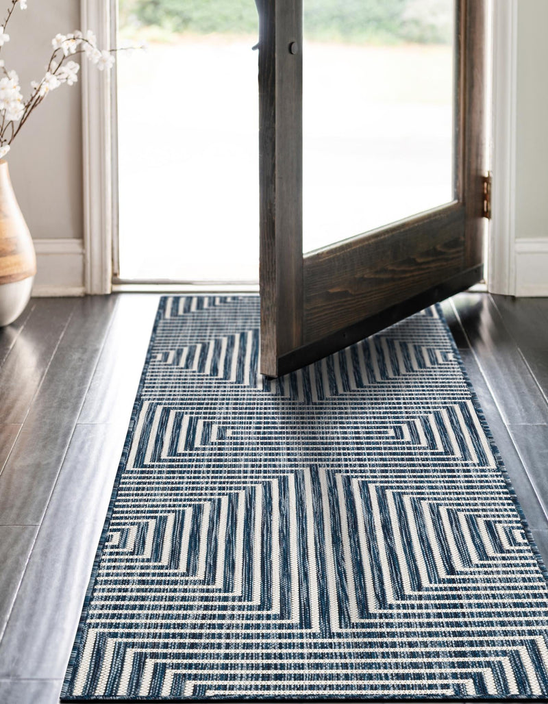 Urban Terrace Collection Area Rug - Astoria (Blue) Runner Blue lifestyle 4