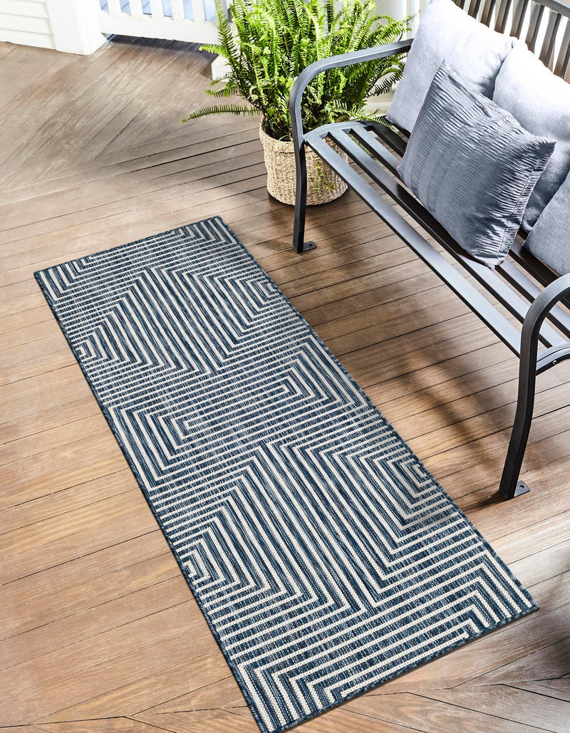 Urban Terrace Collection Area Rug - Astoria (Blue) Runner Blue lifestyle 5