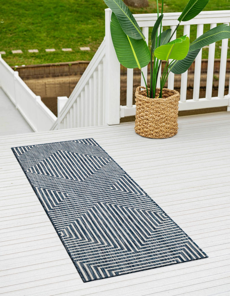 Urban Terrace Collection Area Rug - Astoria (Blue) Runner Blue lifestyle 7