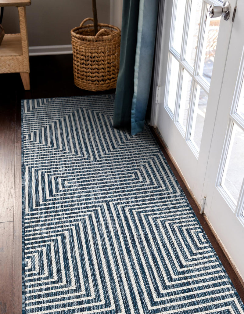 Urban Terrace Collection Area Rug - Astoria (Blue) Runner Blue lifestyle 8