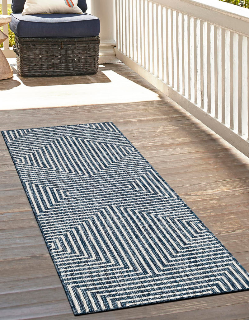Urban Terrace Collection Area Rug - Astoria (Blue) Runner Blue lifestyle 9