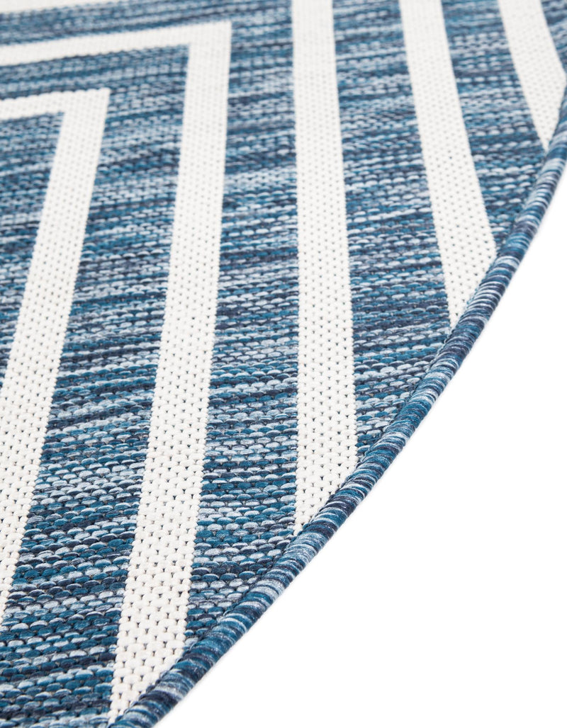Urban Terrace Collection Area Rug - Astoria (Blue) Round Blue lifestyle 13