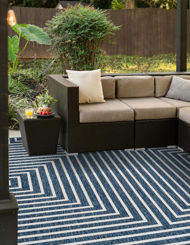 Urban Terrace Collection Area Rug - Astoria (Blue) Square Blue lifestyle 0