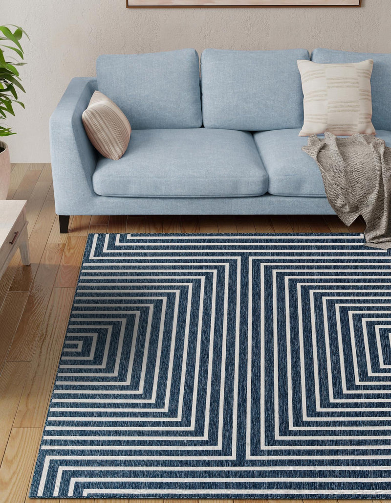 Urban Terrace Collection Area Rug - Astoria (Blue) Square Blue lifestyle 2