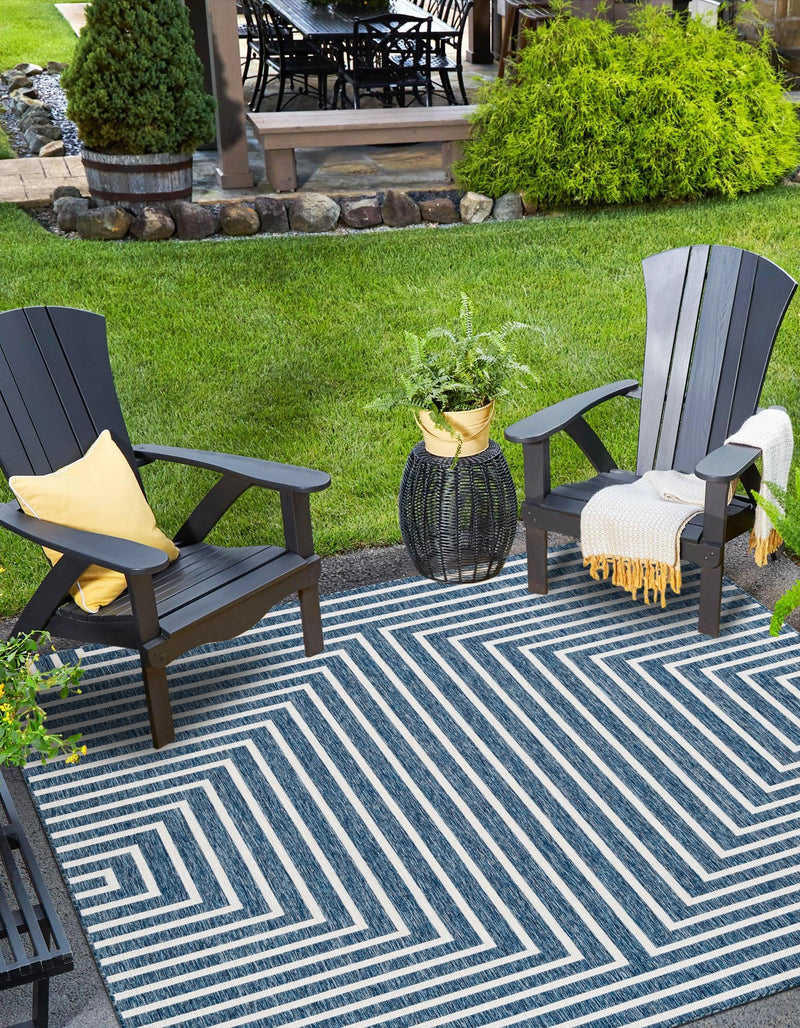 Urban Terrace Collection Area Rug - Astoria (Blue) Square Blue lifestyle 3