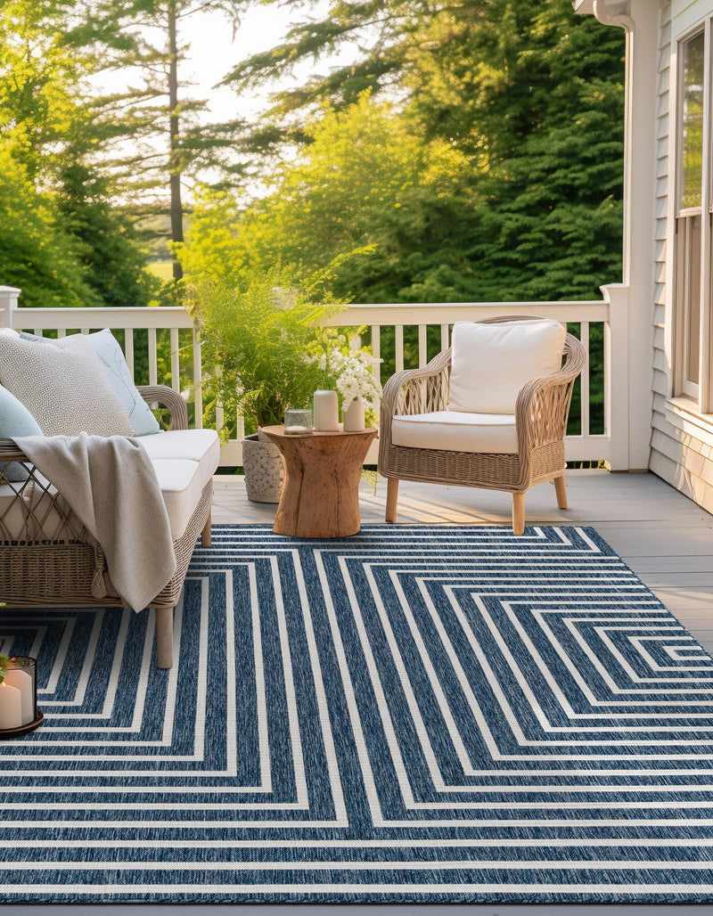 Urban Terrace Collection Area Rug - Astoria (Blue) Square Blue lifestyle 5