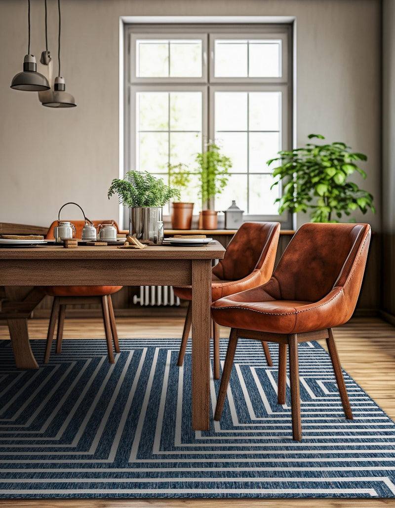Urban Terrace Collection Area Rug - Astoria (Blue) Square Blue lifestyle 8