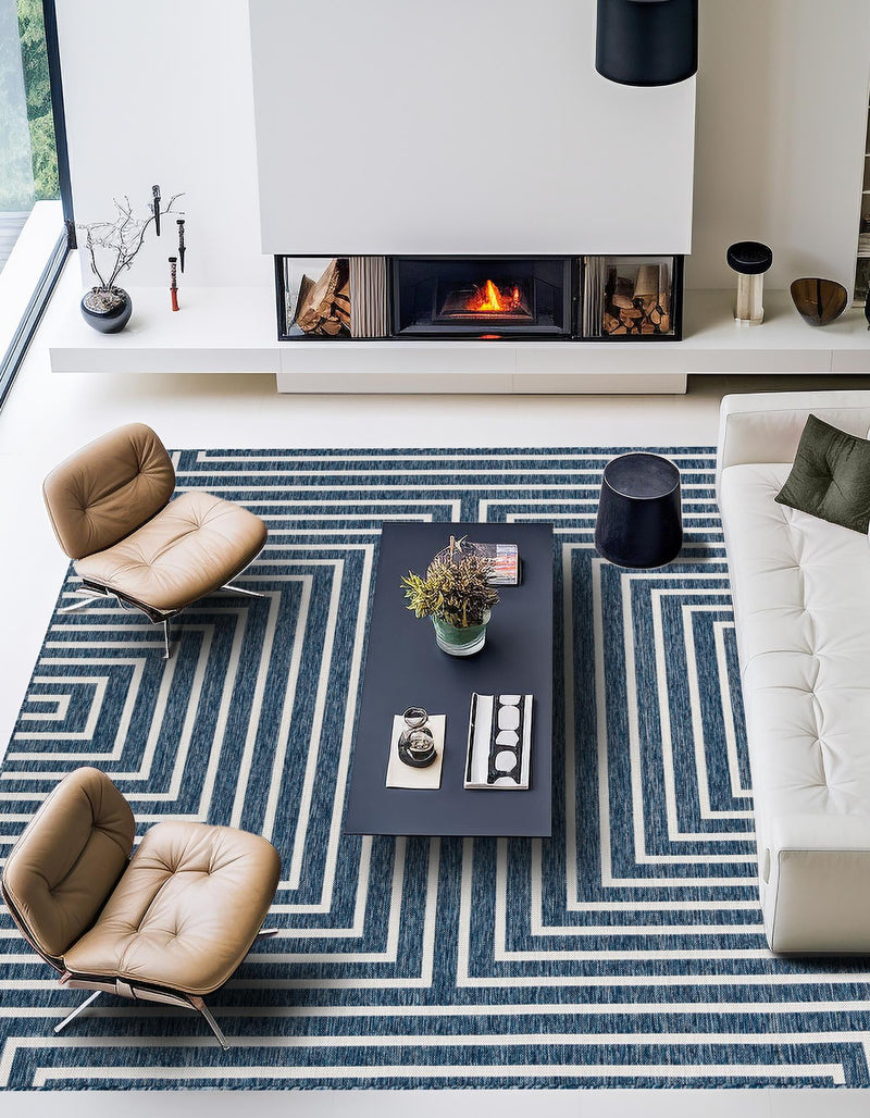 Urban Terrace Collection Area Rug - Astoria (Blue) Square Blue lifestyle 10