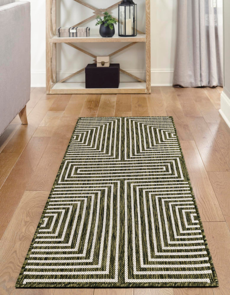 Urban Terrace Collection Area Rug - Astoria (Green) Runner Green lifestyle 2