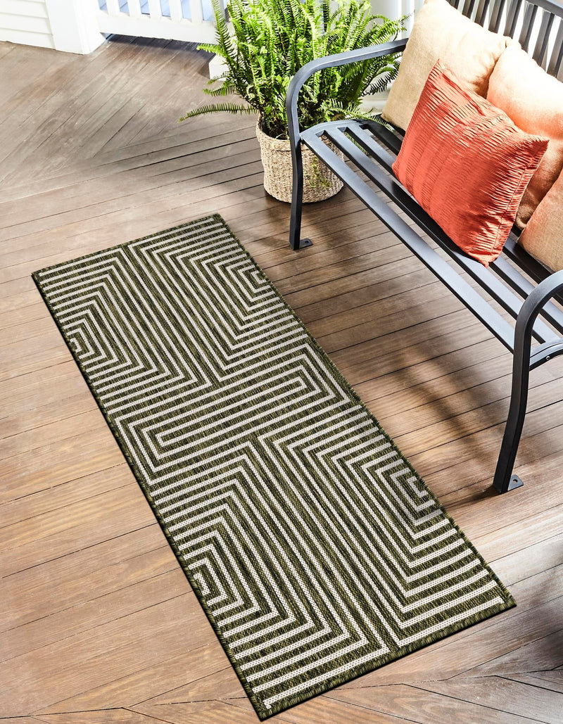 Urban Terrace Collection Area Rug - Astoria (Green) Runner Green lifestyle 3