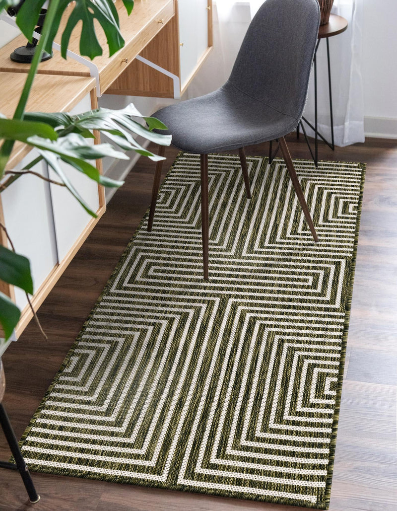 Urban Terrace Collection Area Rug - Astoria (Green) Runner Green lifestyle 4