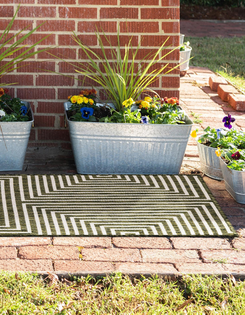 Urban Terrace Collection Area Rug - Astoria (Green) Runner Green lifestyle 5