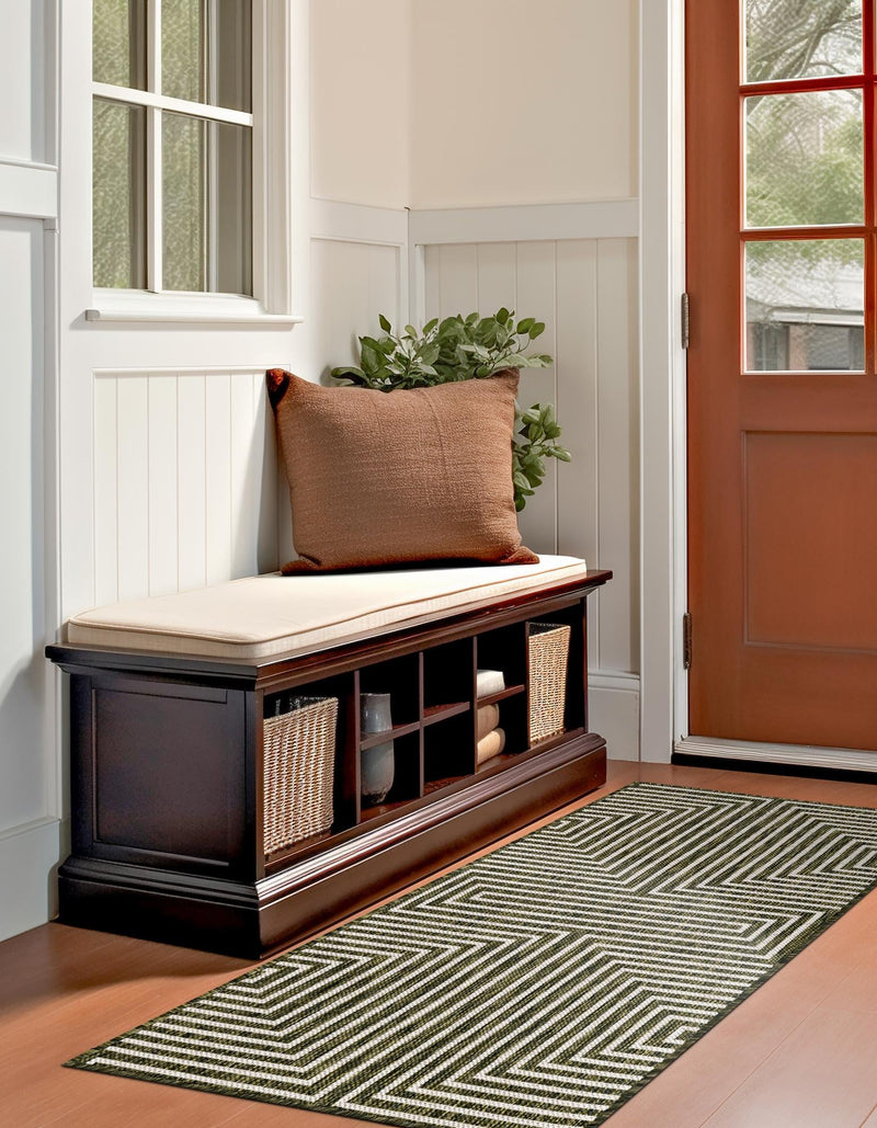 Urban Terrace Collection Area Rug - Astoria (Green) Runner Green lifestyle 6