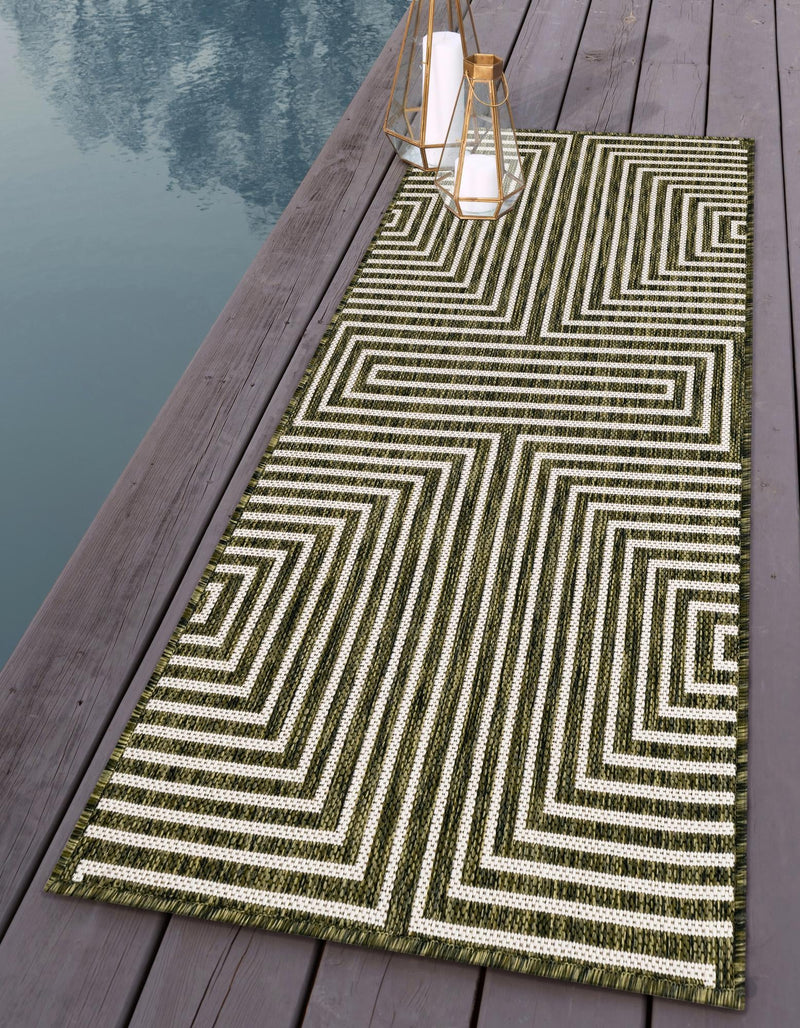 Urban Terrace Collection Area Rug - Astoria (Green) Runner Green lifestyle 9