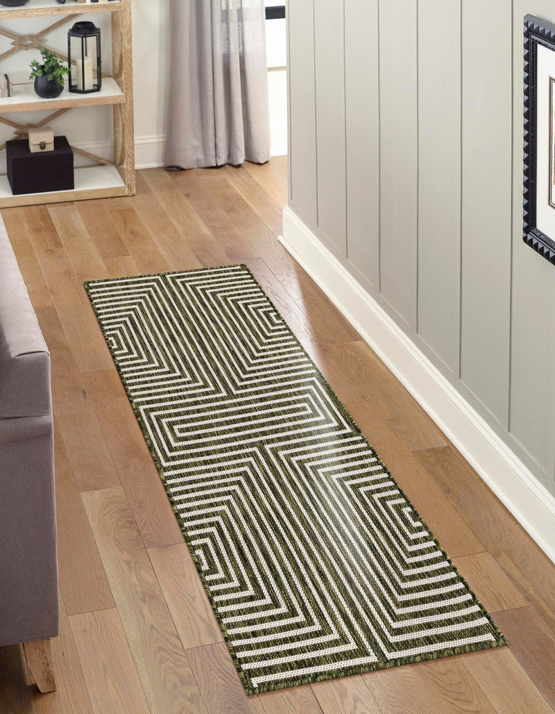 Urban Terrace Collection Area Rug - Astoria (Green) Runner Green lifestyle 10