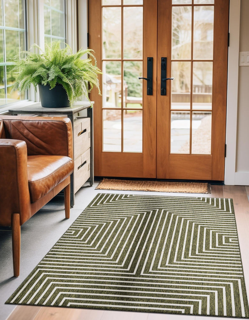 Urban Terrace Collection Area Rug - Astoria (Green) Rectangle Green lifestyle 3