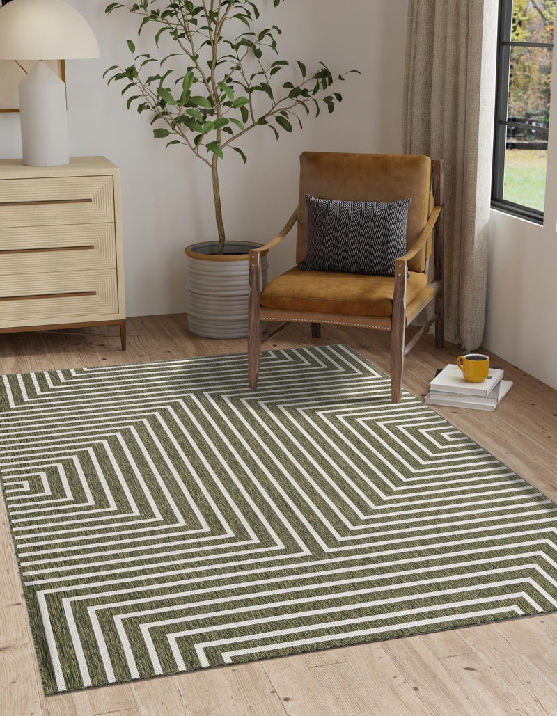 Urban Terrace Collection Area Rug - Astoria (Green) Rectangle Green lifestyle 7