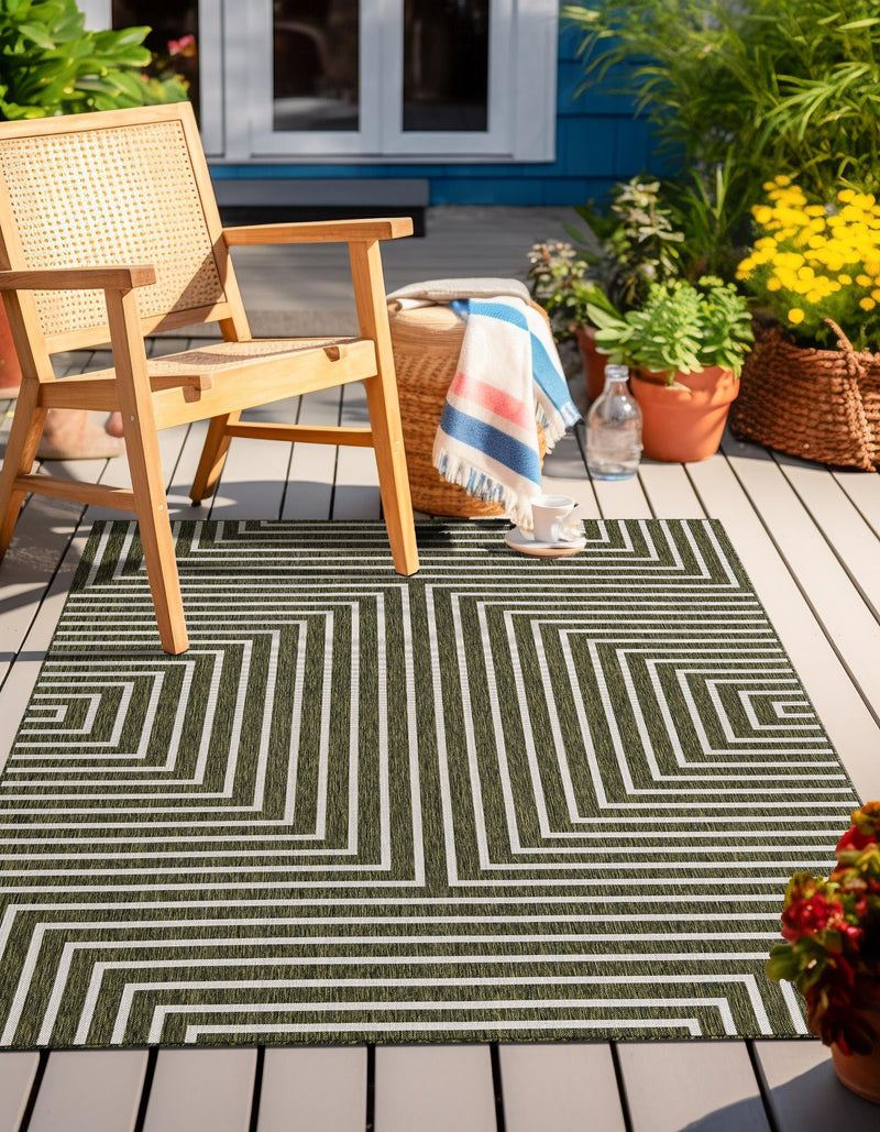 Urban Terrace Collection Area Rug - Astoria (Green) Rectangle Green lifestyle 8