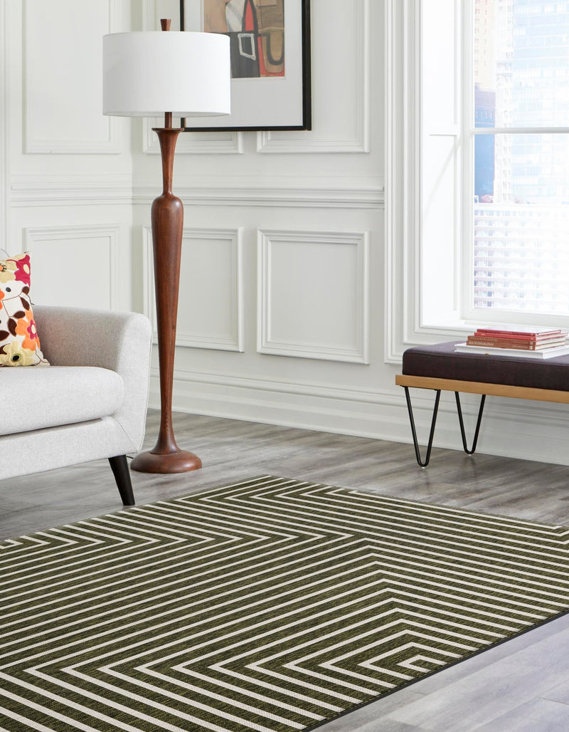 Urban Terrace Collection Area Rug - Astoria (Green) Rectangle Green lifestyle 9