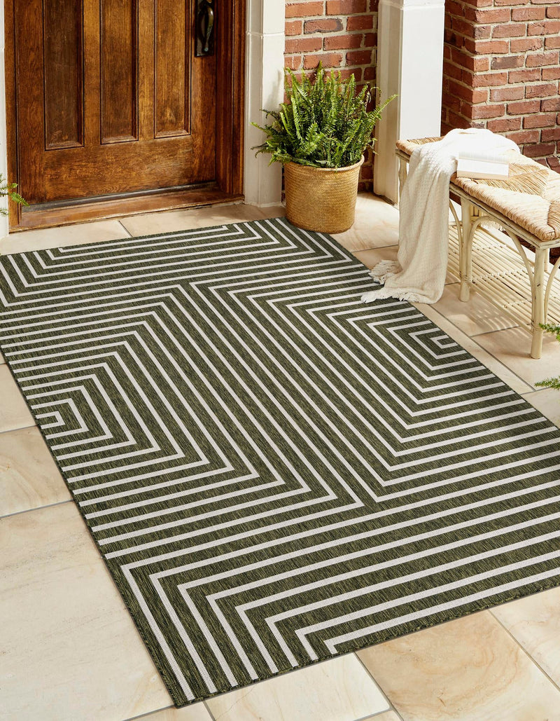Urban Terrace Collection Area Rug - Astoria (Green) Rectangle Green lifestyle 10