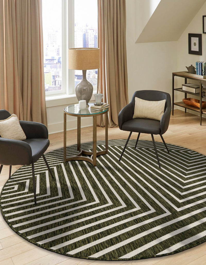 Urban Terrace Collection Area Rug - Astoria (Green) Round Green lifestyle 4