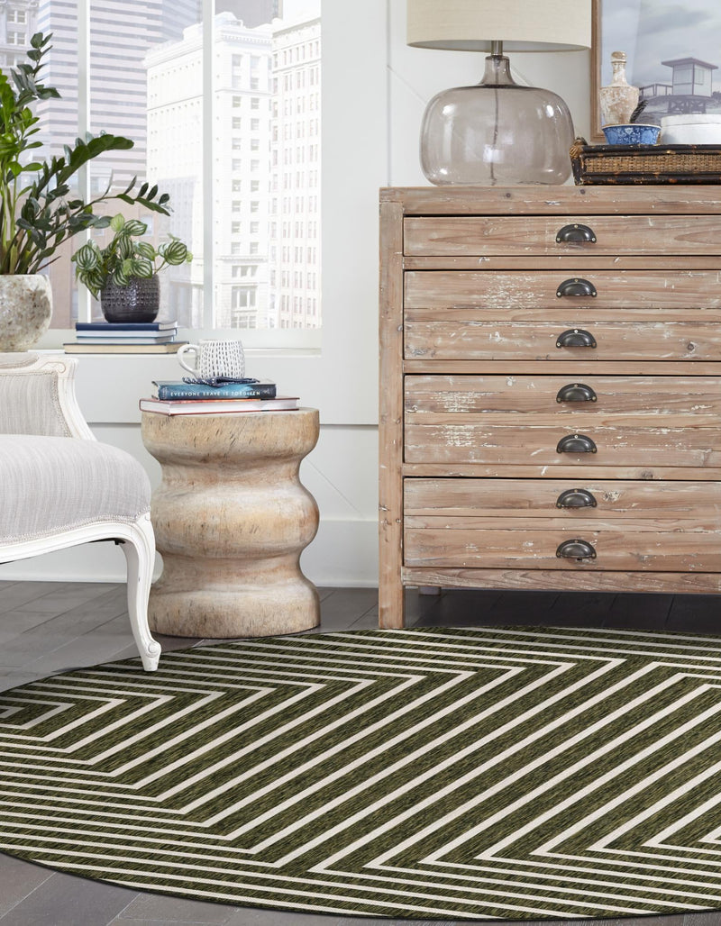 Urban Terrace Collection Area Rug - Astoria (Green) Round Green lifestyle 8