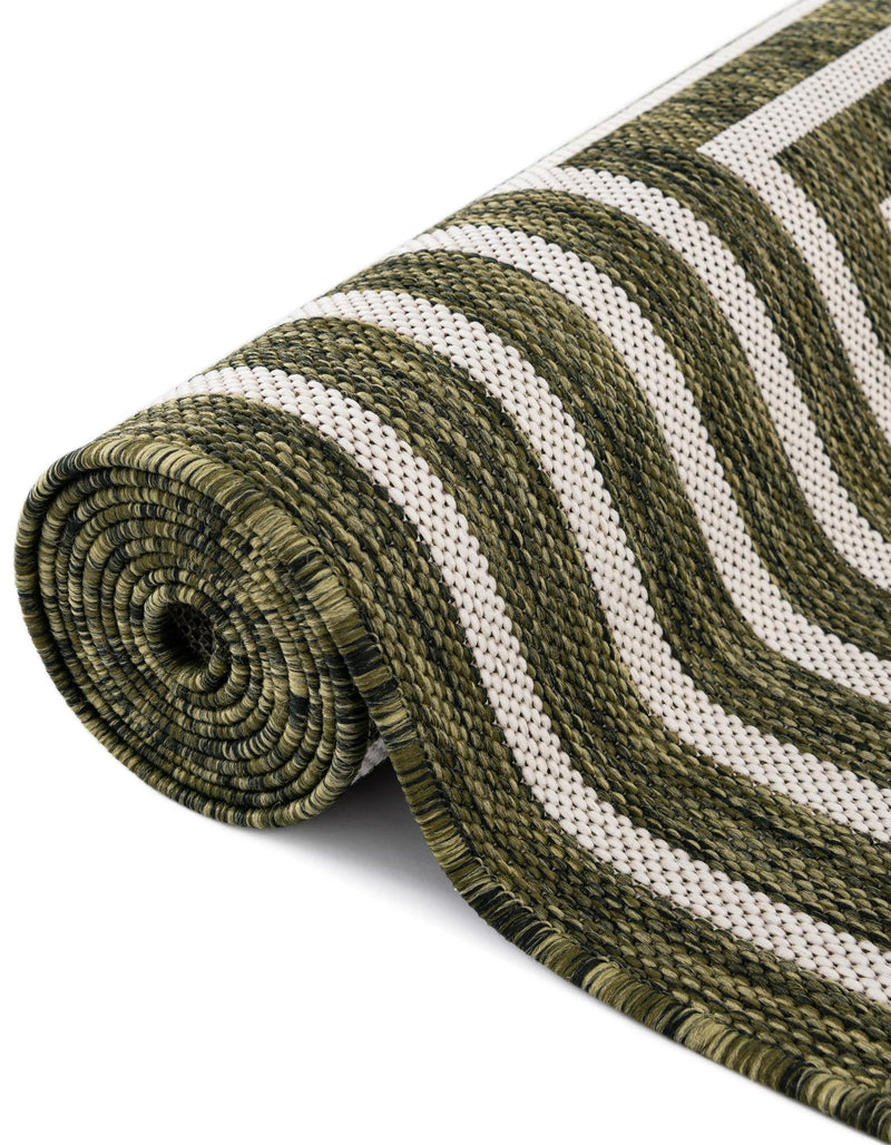 Urban Terrace Collection Area Rug - Astoria (Green) Round Green lifestyle 20