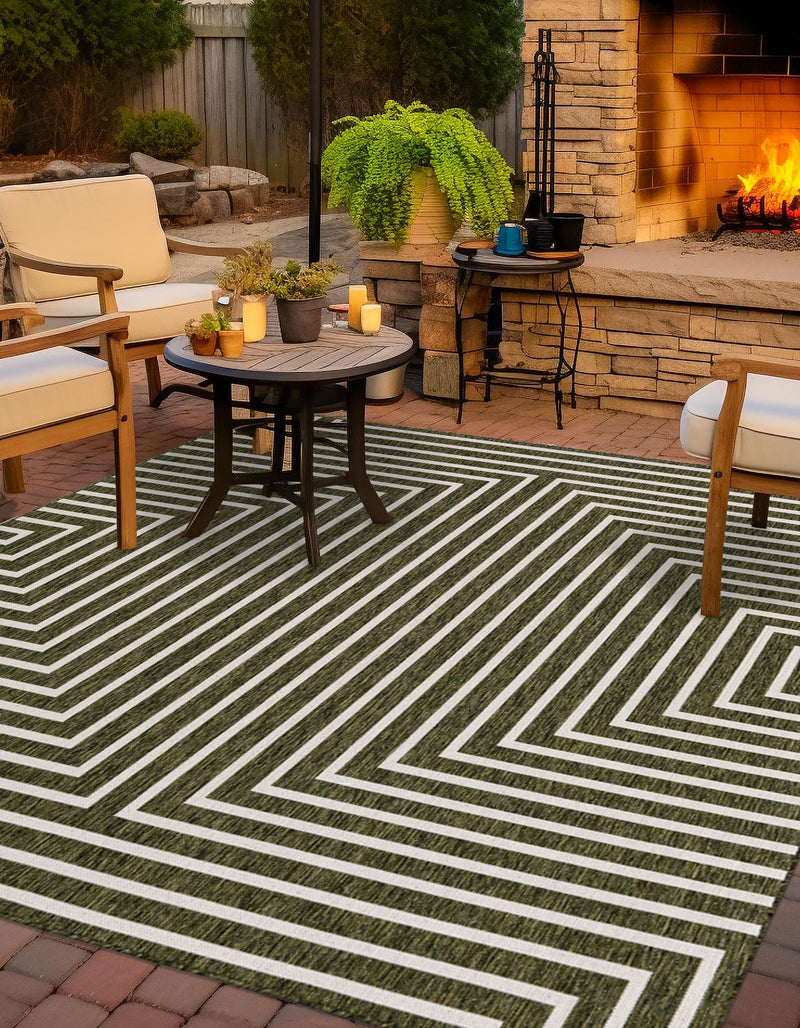 Urban Terrace Collection Area Rug - Astoria (Green) Square Green lifestyle 0