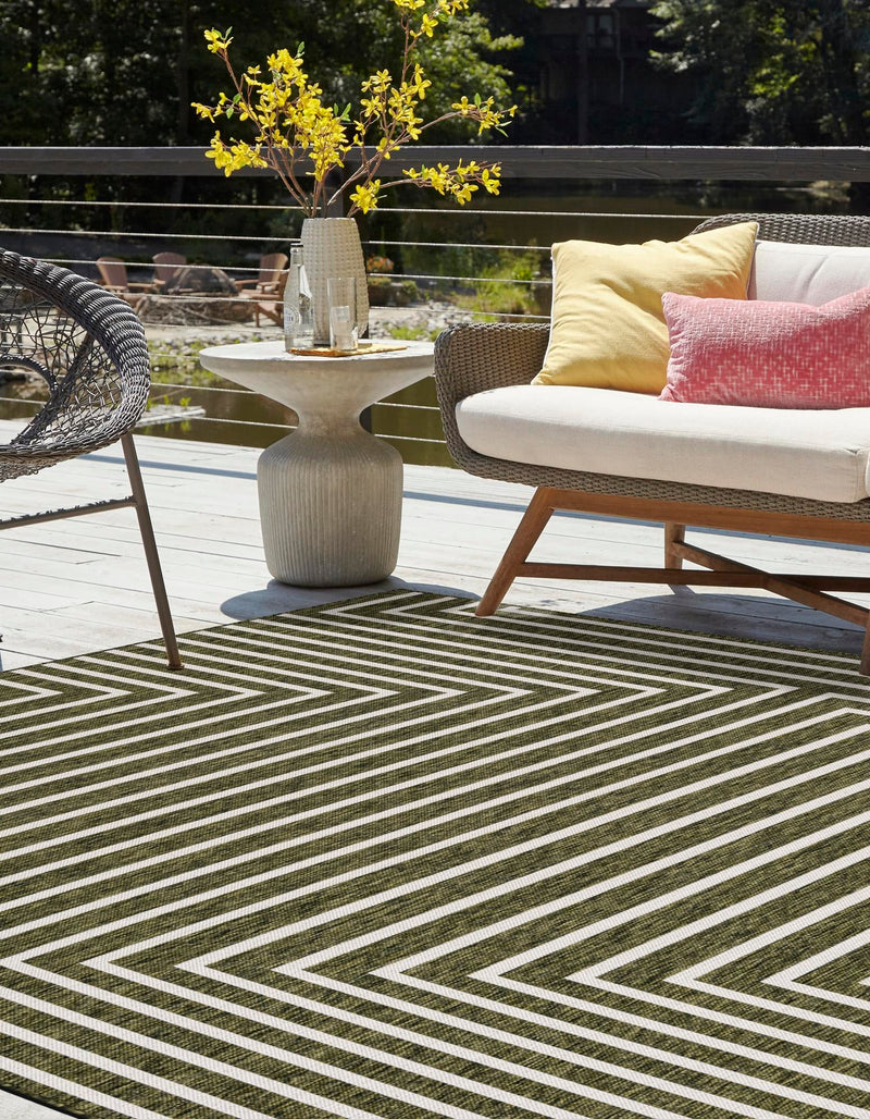 Urban Terrace Collection Area Rug - Astoria (Green) Square Green lifestyle 3
