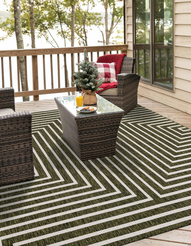 Urban Terrace Collection Area Rug - Astoria (Green) Square Green lifestyle 5
