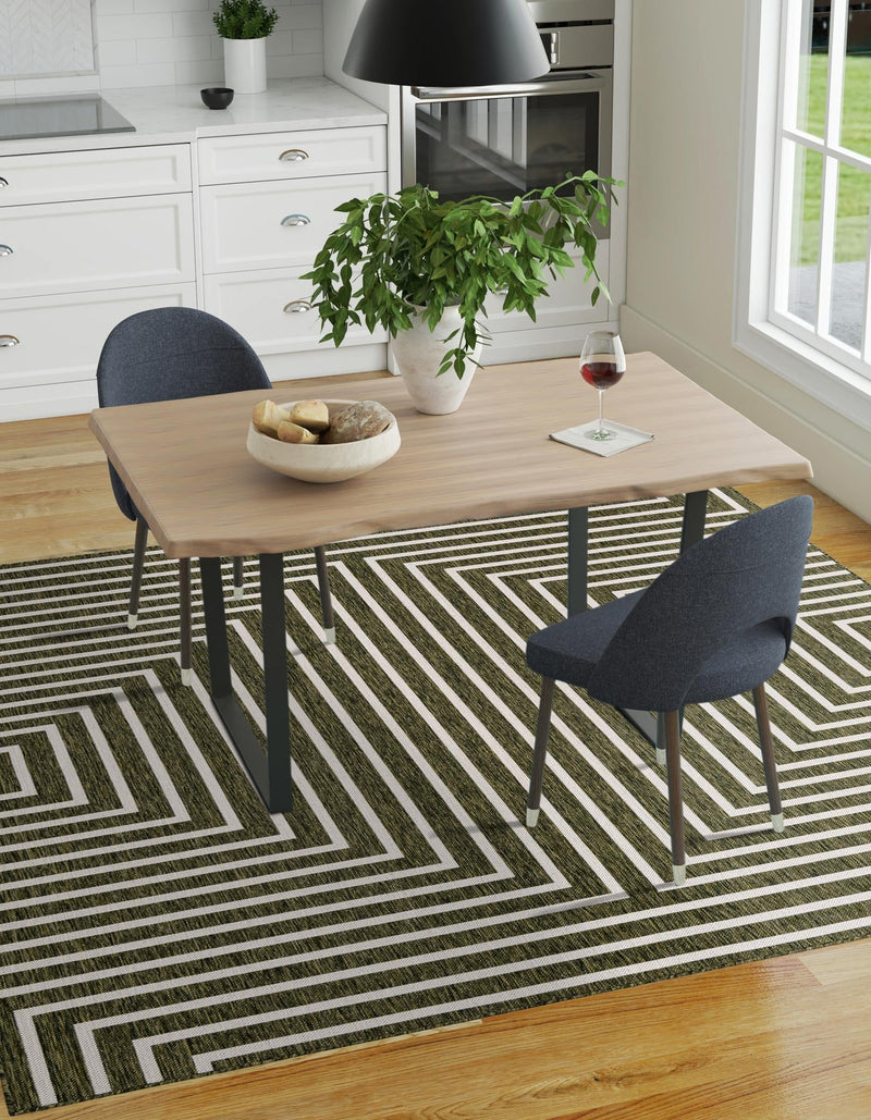 Urban Terrace Collection Area Rug - Astoria (Green) Square Green lifestyle 8