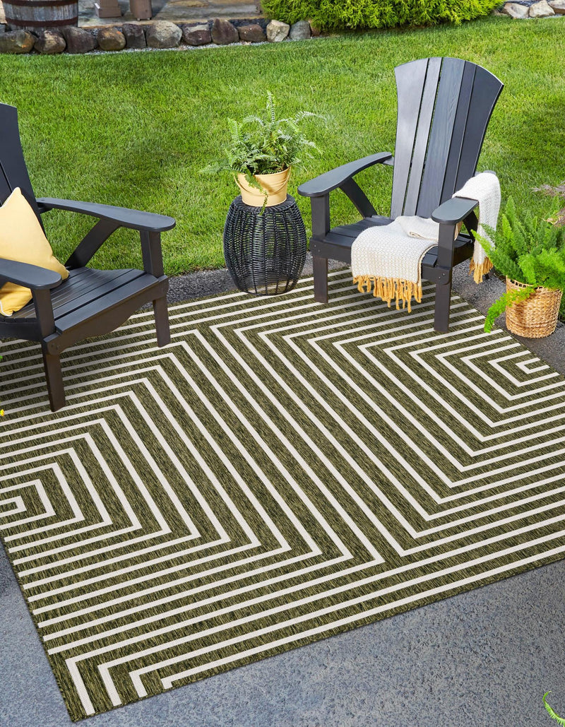 Urban Terrace Collection Area Rug - Astoria (Green) Square Green lifestyle 9