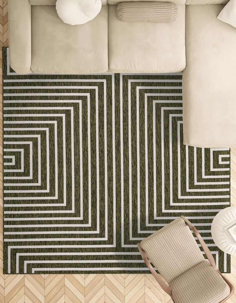 Urban Terrace Collection Area Rug - Astoria (Green) Square Green lifestyle 10