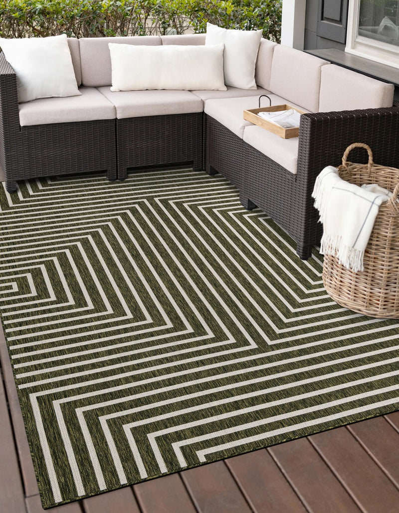 Urban Terrace Collection Area Rug - Astoria (Green) Rectangle Green lifestyle 2