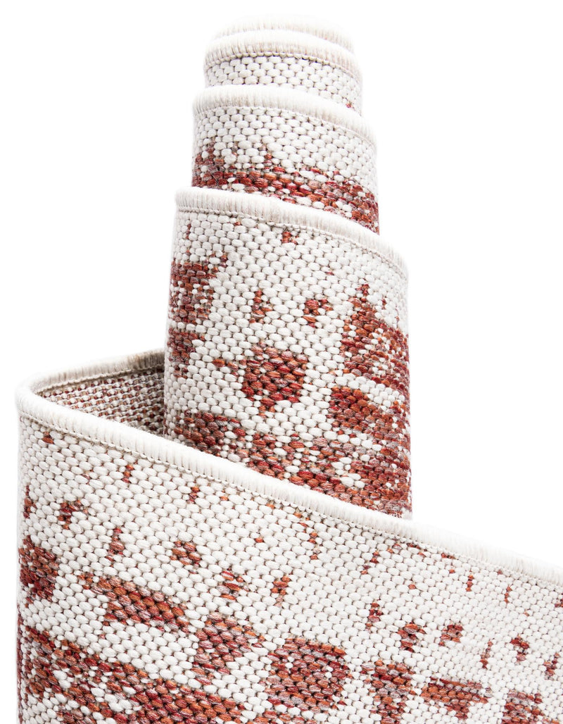Patio Heritage Collection Area Rug - Lafayette (Rust Red) Round Rust Red lifestyle 50