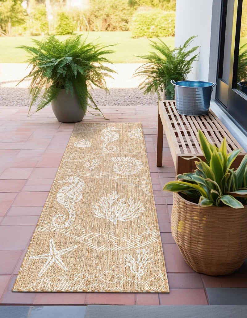 Seaside Haven Rugs Collection Area Rug - Wavecrest Runner Taupe lifestyle 74