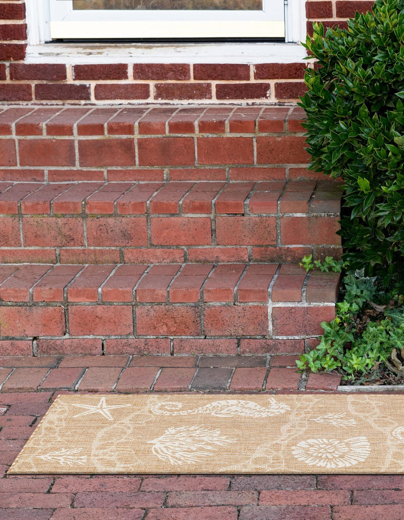 Seaside Haven Rugs Collection Area Rug - Wavecrest Runner Taupe lifestyle 98