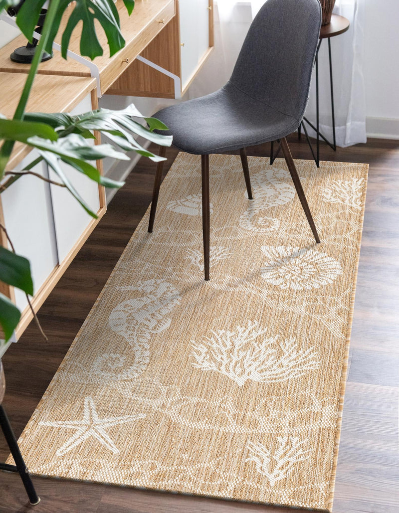 Seaside Haven Rugs Collection Area Rug - Wavecrest Runner Taupe lifestyle 110