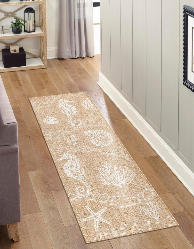 Seaside Haven Rugs Collection Area Rug - Wavecrest Runner Taupe lifestyle 134