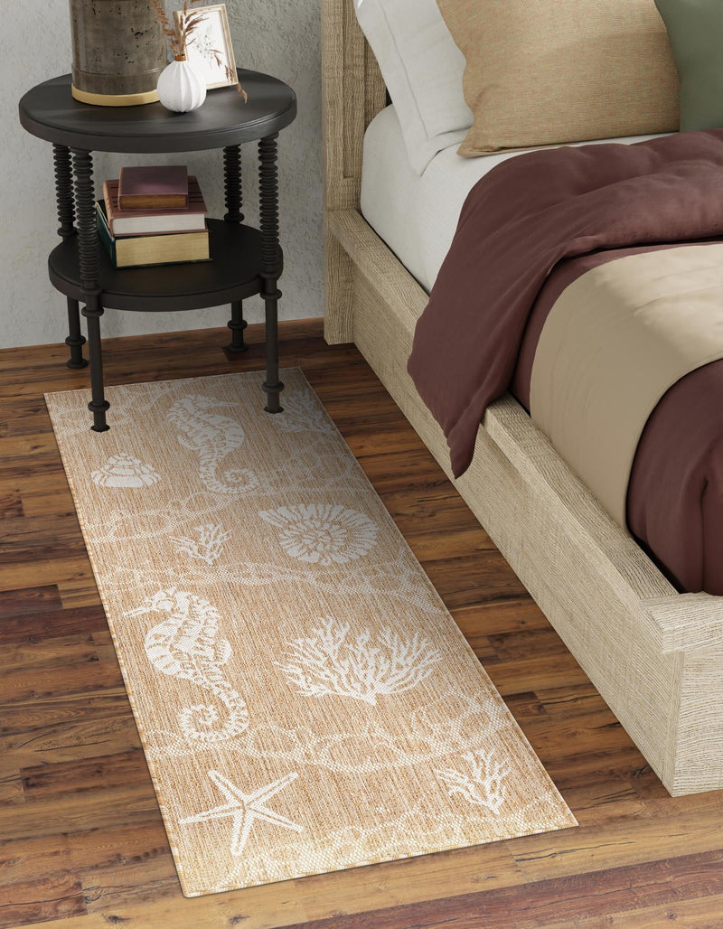 Seaside Haven Rugs Collection Area Rug - Wavecrest Runner Taupe lifestyle 182