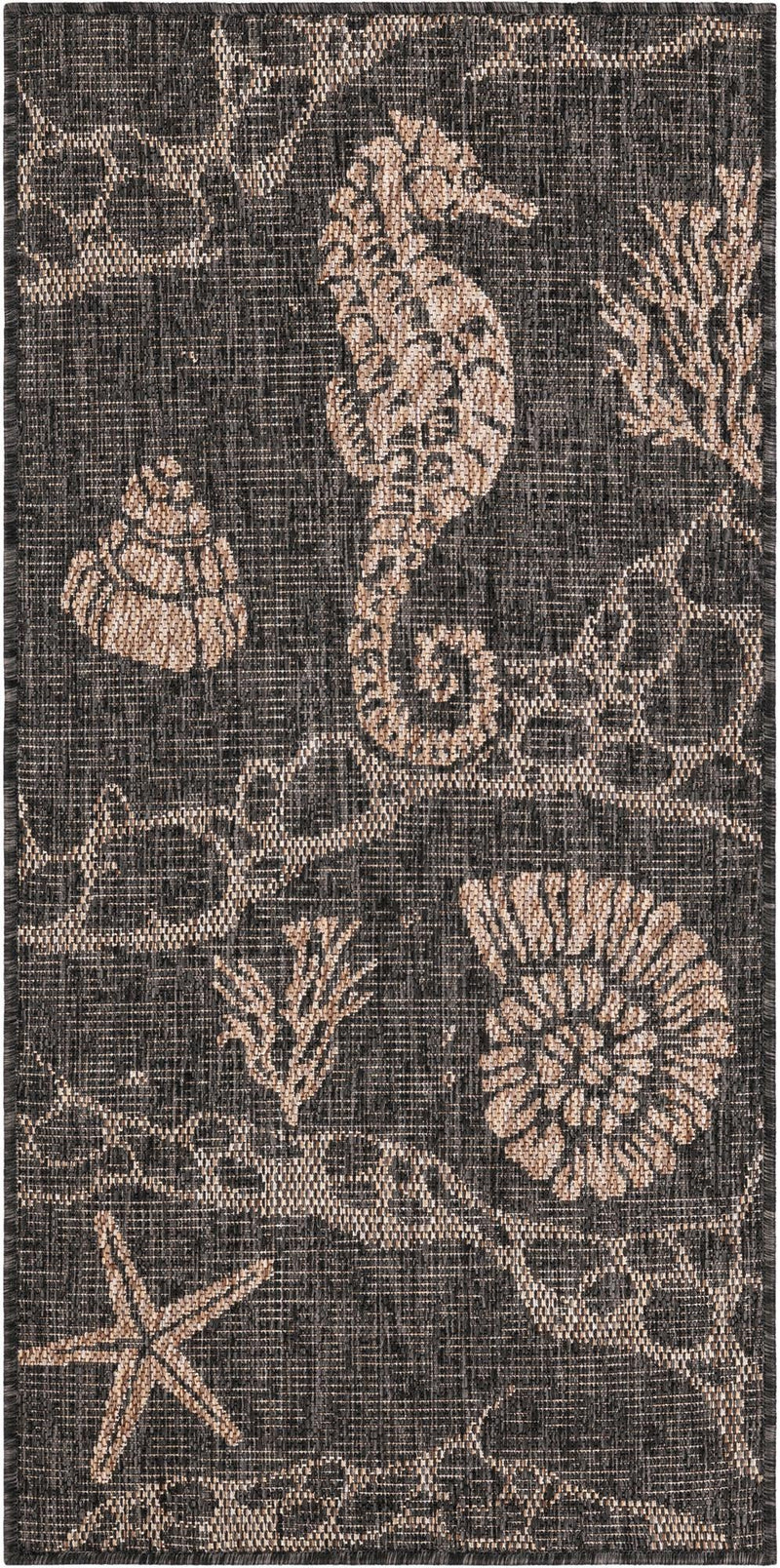 Seaside Haven Rugs Collection Area Rug - Wavecrest Runner Black Main