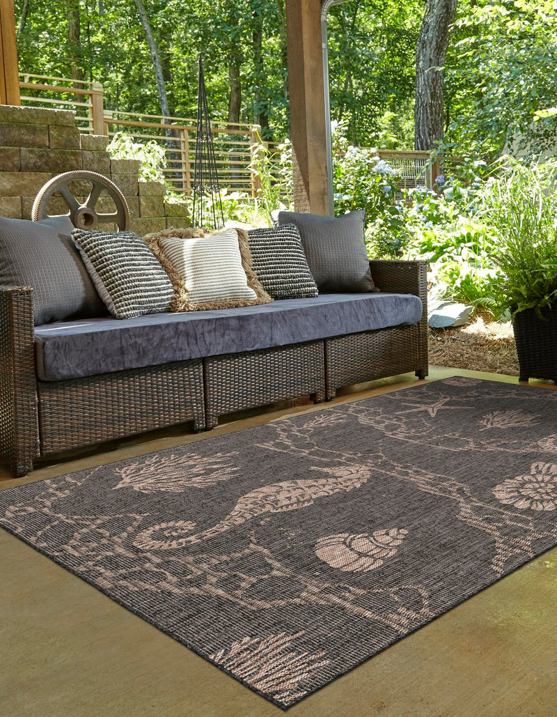 Seaside Haven Rugs Collection Area Rug - Wavecrest Rectangle Black lifestyle 3