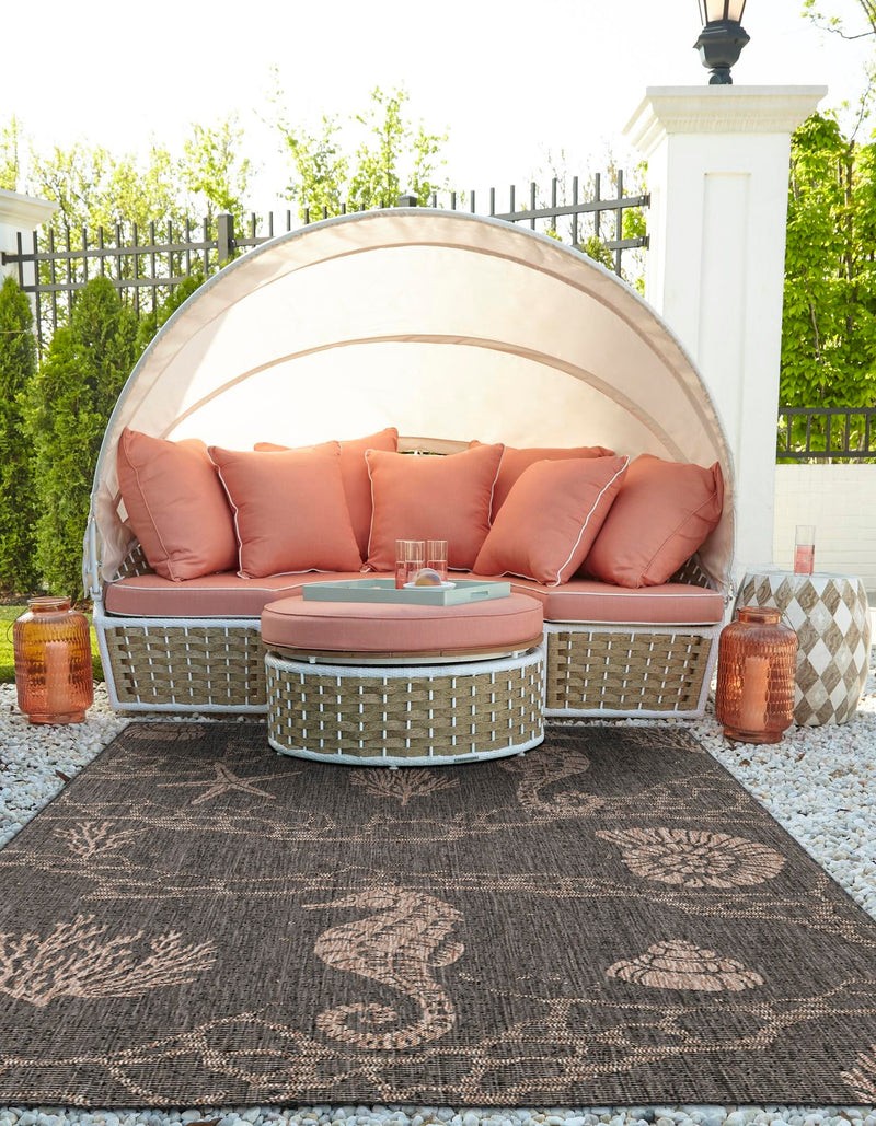 Seaside Haven Rugs Collection Area Rug - Wavecrest Rectangle Black lifestyle 4
