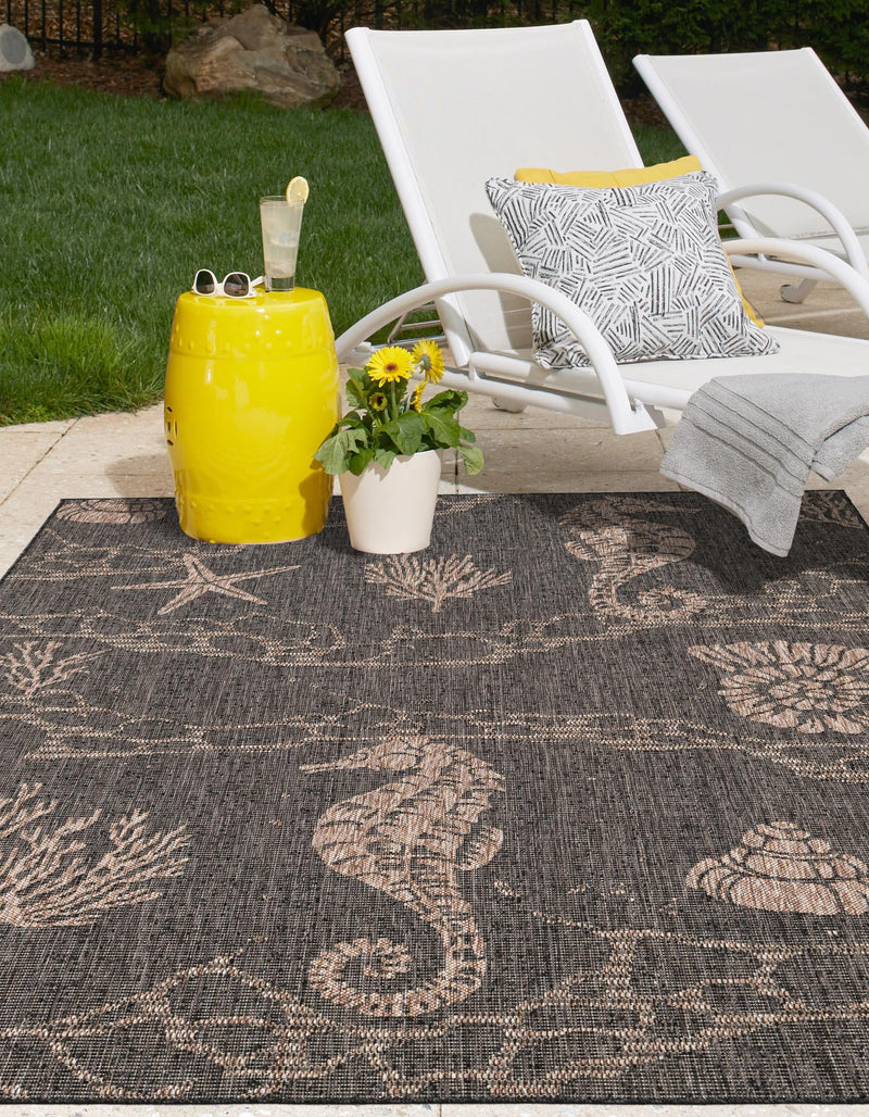 Seaside Haven Rugs Collection Area Rug - Wavecrest Rectangle Black lifestyle 6